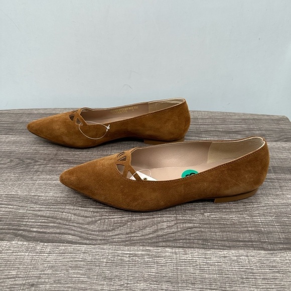 RICCARDO BOCCIA Made Italy Brown leather pointed toe boho Y2K ballet flat 8 - Picture 4 of 7